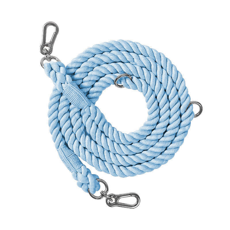KFX-0054845 Multifunctional Braided Double-Ended Dog Leash for Active Walking