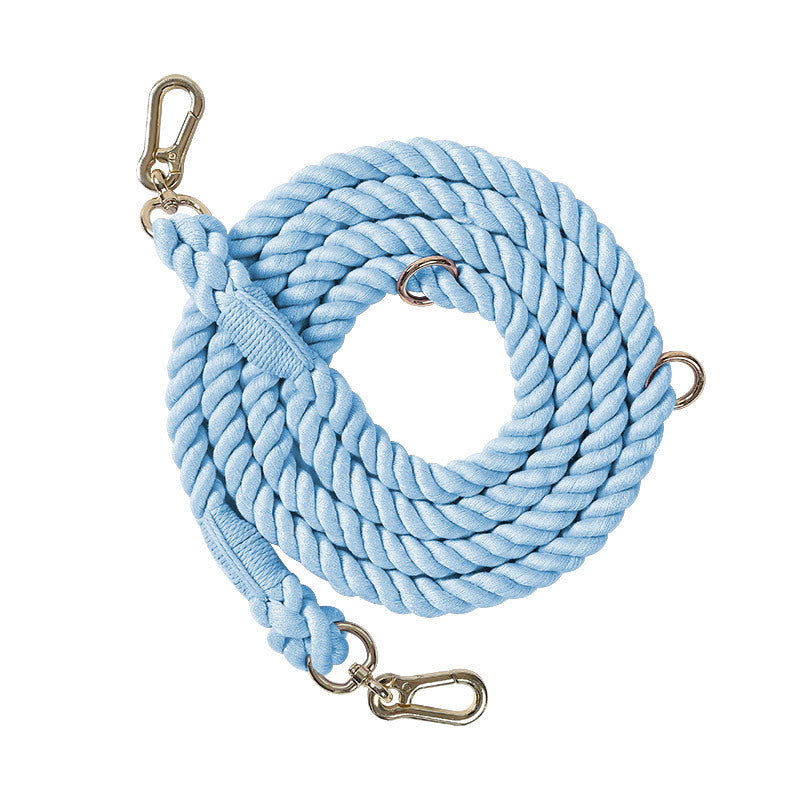 KFX-0054845 Multifunctional Braided Double-Ended Dog Leash for Active Walking