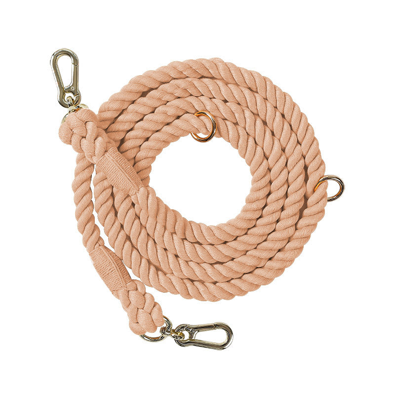 KFX-0054845 Multifunctional Braided Double-Ended Dog Leash for Active Walking