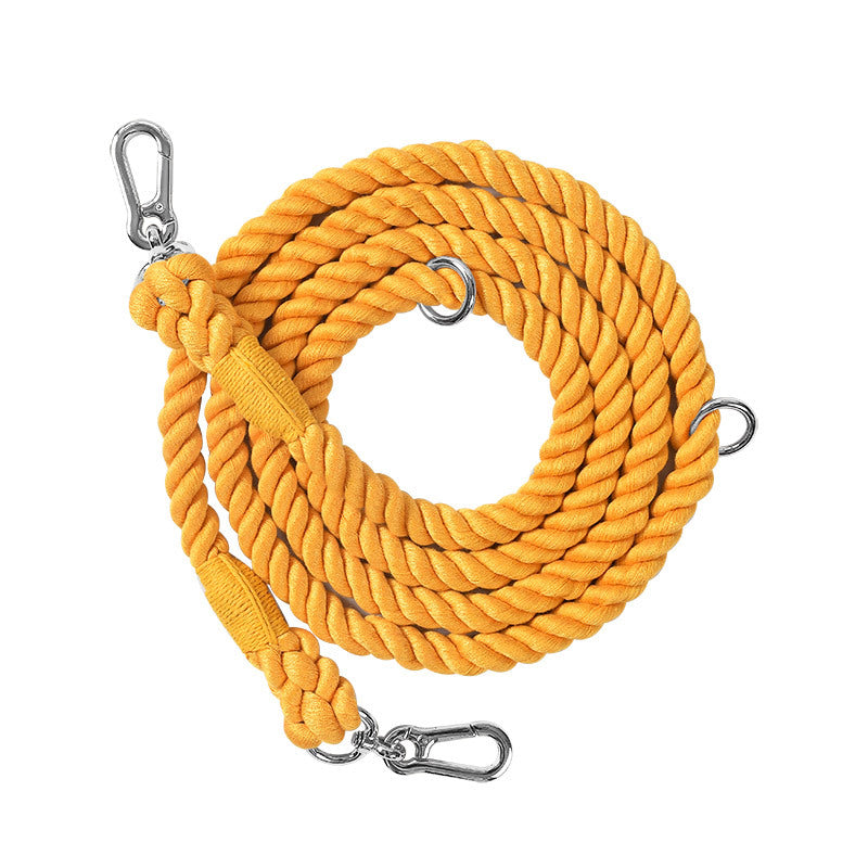 KFX-0054845 Multifunctional Braided Double-Ended Dog Leash for Active Walking