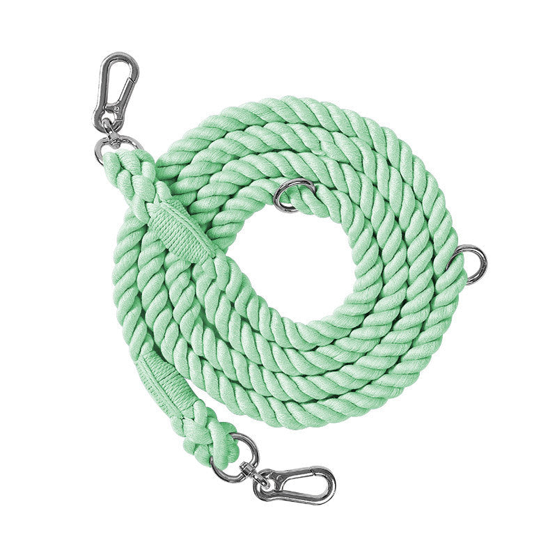 KFX-0054845 Multifunctional Braided Double-Ended Dog Leash for Active Walking