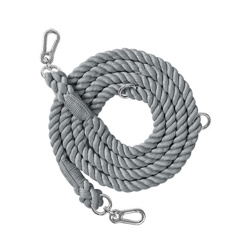 KFX-0054845 Multifunctional Braided Double-Ended Dog Leash for Active Walking