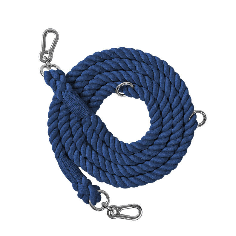 KFX-0054845 Multifunctional Braided Double-Ended Dog Leash for Active Walking