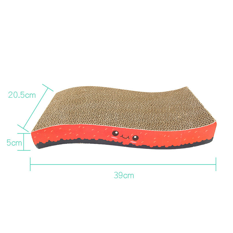 KFX-0055229 Cat Scratching Boards with Random Toy - Onigiri, Sushi, and Salmon Designs