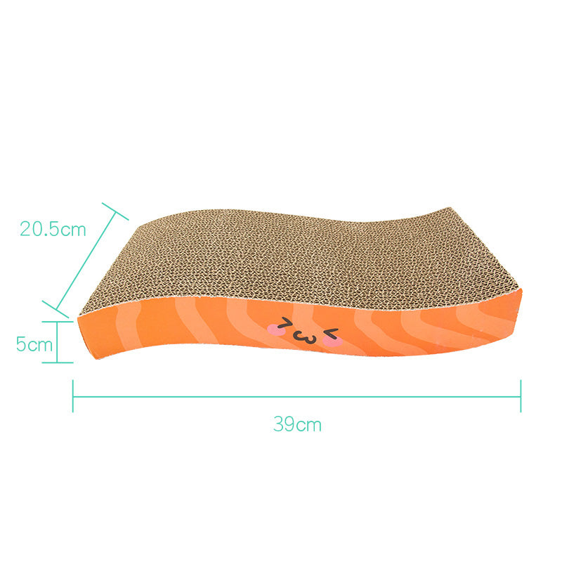 KFX-0055229 Cat Scratching Boards with Random Toy - Onigiri, Sushi, and Salmon Designs