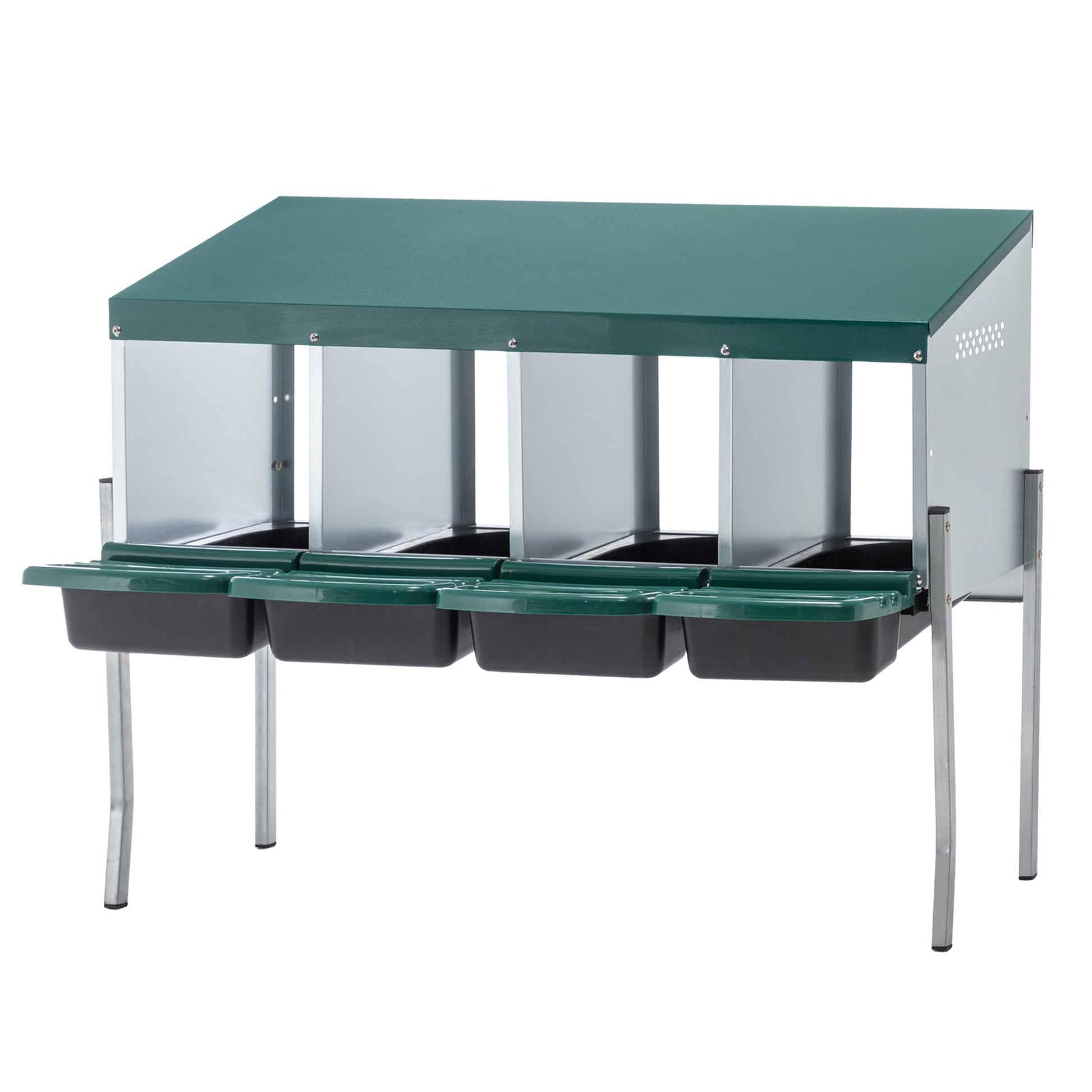 KFX-0058685 4-Hole Chicken Nesting Box with Legs and Cover for Egg Protection