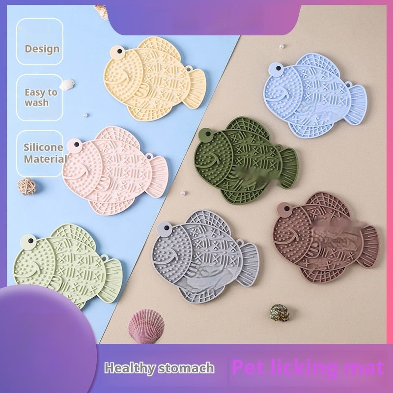 KFX-0058813 Silicone Dog Licking Pad - Anti-Tumble, Anti-Overflow Pet Tableware in Multiple Colors