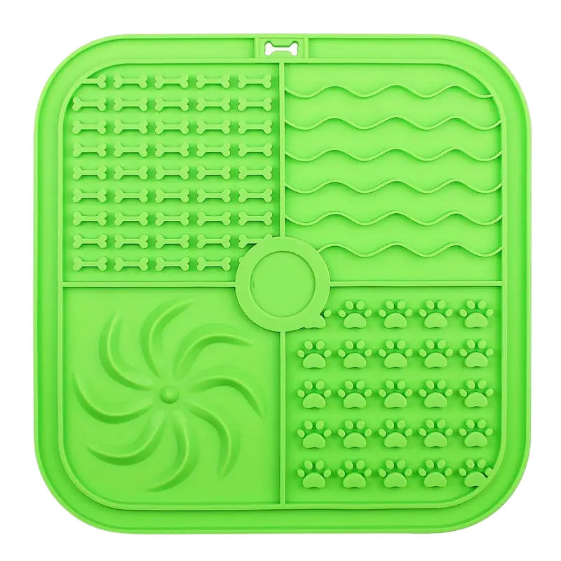 KFX-0060989 Silicone Non-Slip Pet Slow Food Mat with Bottom Suction Cups - Multiple Colors Available