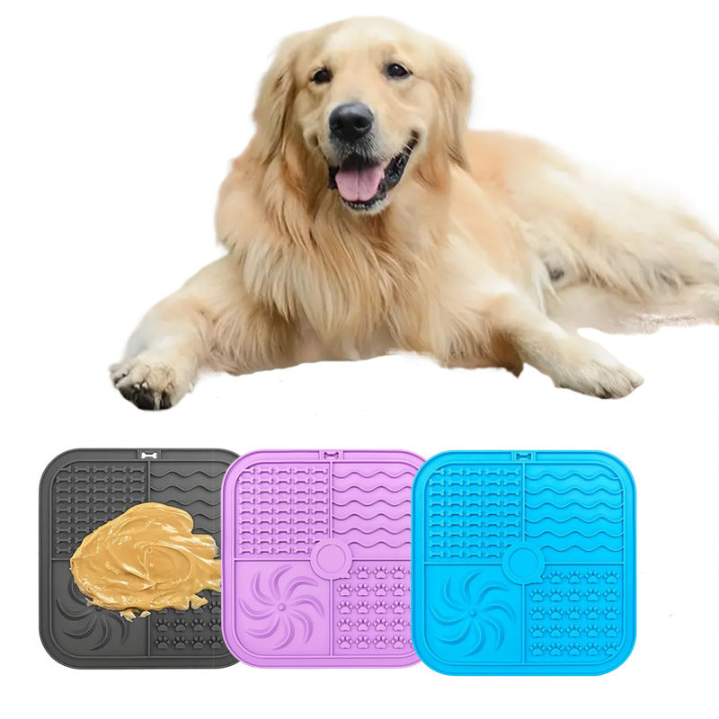 KFX-0060989 Silicone Non-Slip Pet Slow Food Mat with Bottom Suction Cups - Multiple Colors Available
