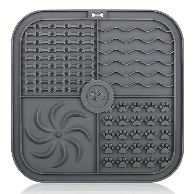 KFX-0060989 Silicone Non-Slip Pet Slow Food Mat with Bottom Suction Cups - Multiple Colors Available