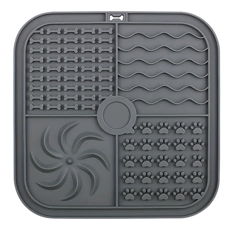 KFX-0060989 Silicone Non-Slip Pet Slow Food Mat with Bottom Suction Cups - Multiple Colors Available