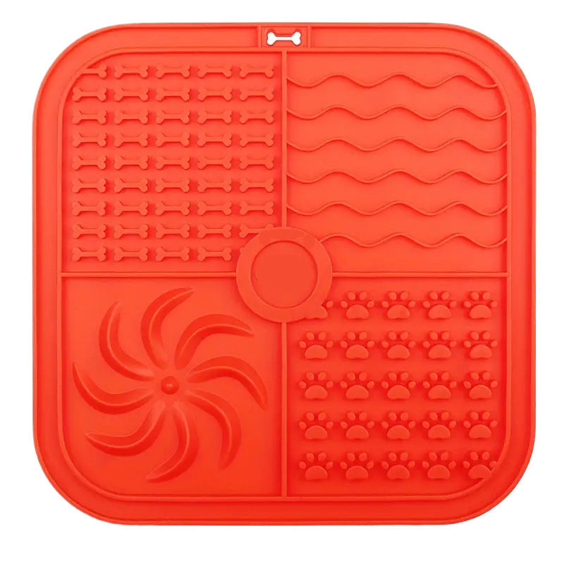 KFX-0060989 Silicone Non-Slip Pet Slow Food Mat with Bottom Suction Cups - Multiple Colors Available