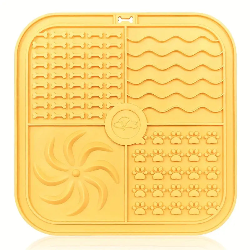 KFX-0060989 Silicone Non-Slip Pet Slow Food Mat with Bottom Suction Cups - Multiple Colors Available