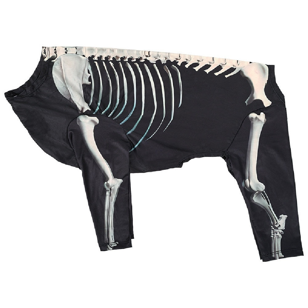 KFX-0061373 Casual Black Skull Dog Dress for Halloween Celebrations