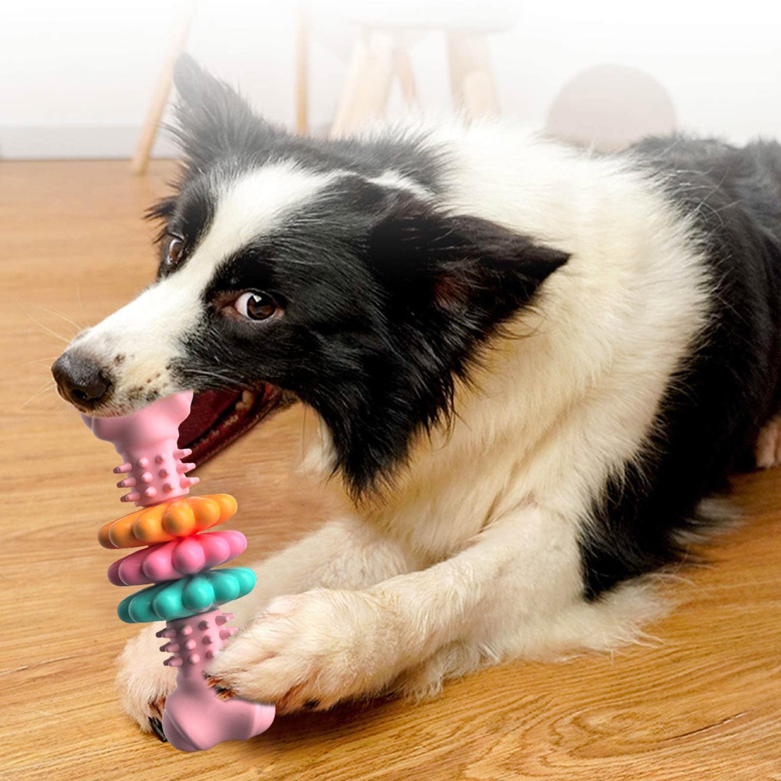 KFX-0061629 Indestructible TPR Dog Chew Toy for Teeth Cleaning and Stress Relief, Suitable for Small to Large Breeds