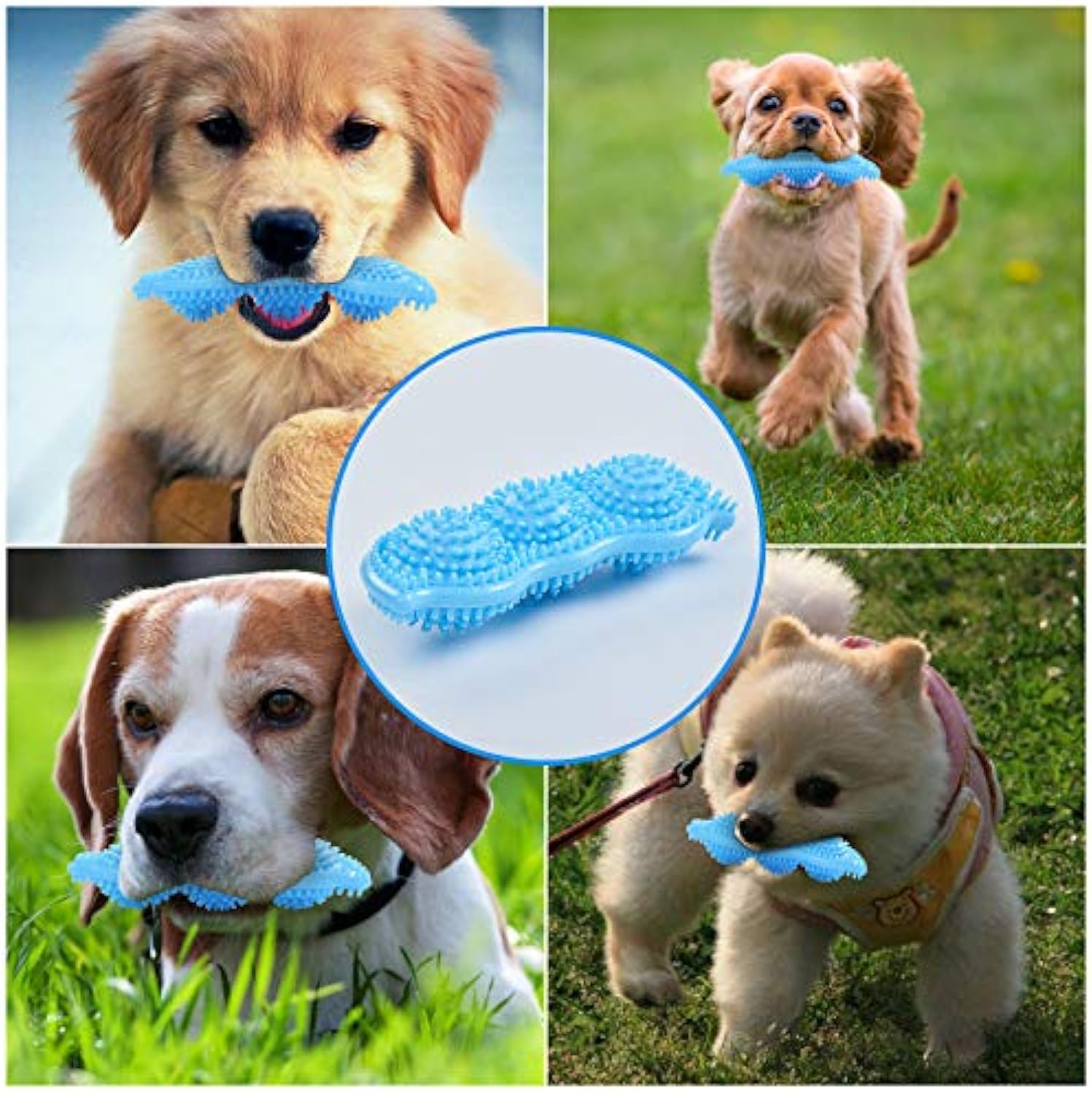 KFX-0062269 Durable Rubber Chew Toy for Teething Puppies - 360 Clean Teeth and Alleviates Discomfort