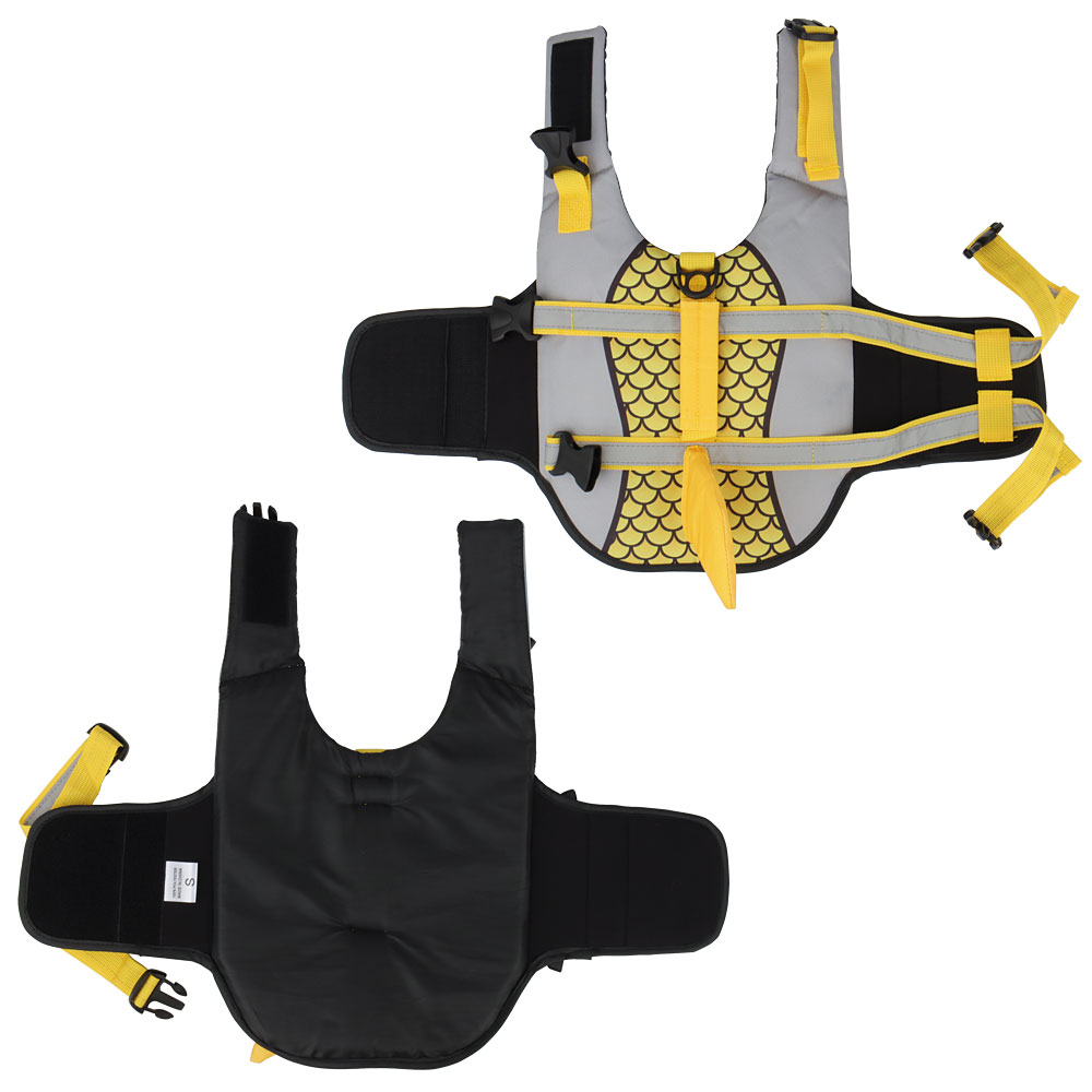 KFX-0064957 High Buoyancy Pet Dog Life Jacket Vest with Handle and Leash Ring - Lightweight and Easy to Use for Swimming