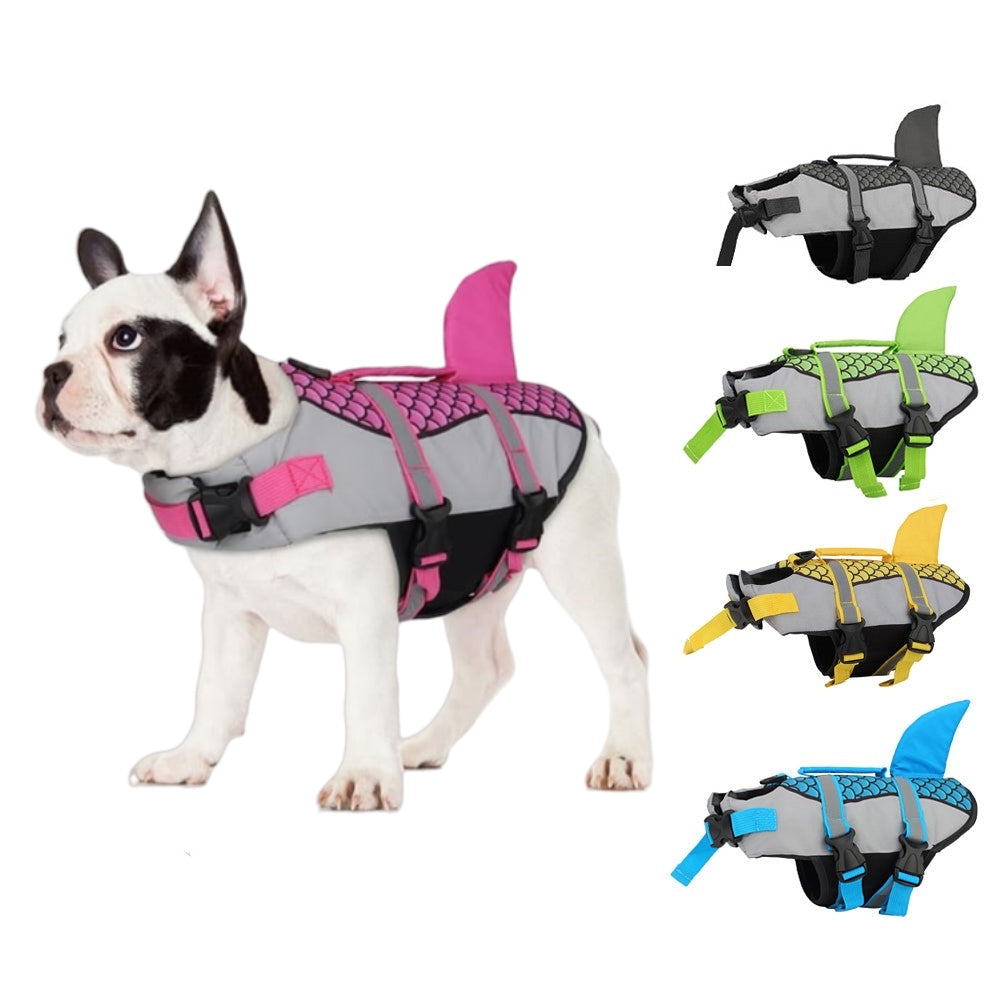 KFX-0064957 High Buoyancy Pet Dog Life Jacket Vest with Handle and Leash Ring - Lightweight and Easy to Use for Swimming