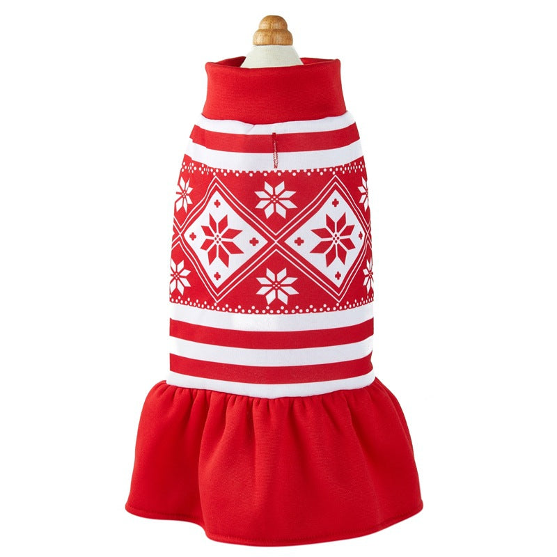 KFX-0065853 Christmas-Themed Hooded Dog Outfit with Lights and Skirt - XS to XL Sizes