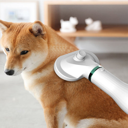 KFX-0066365 Ergonomic Pet Hair Dryer Comb with Stainless Steel Teeth and One-Key Dehairing Function