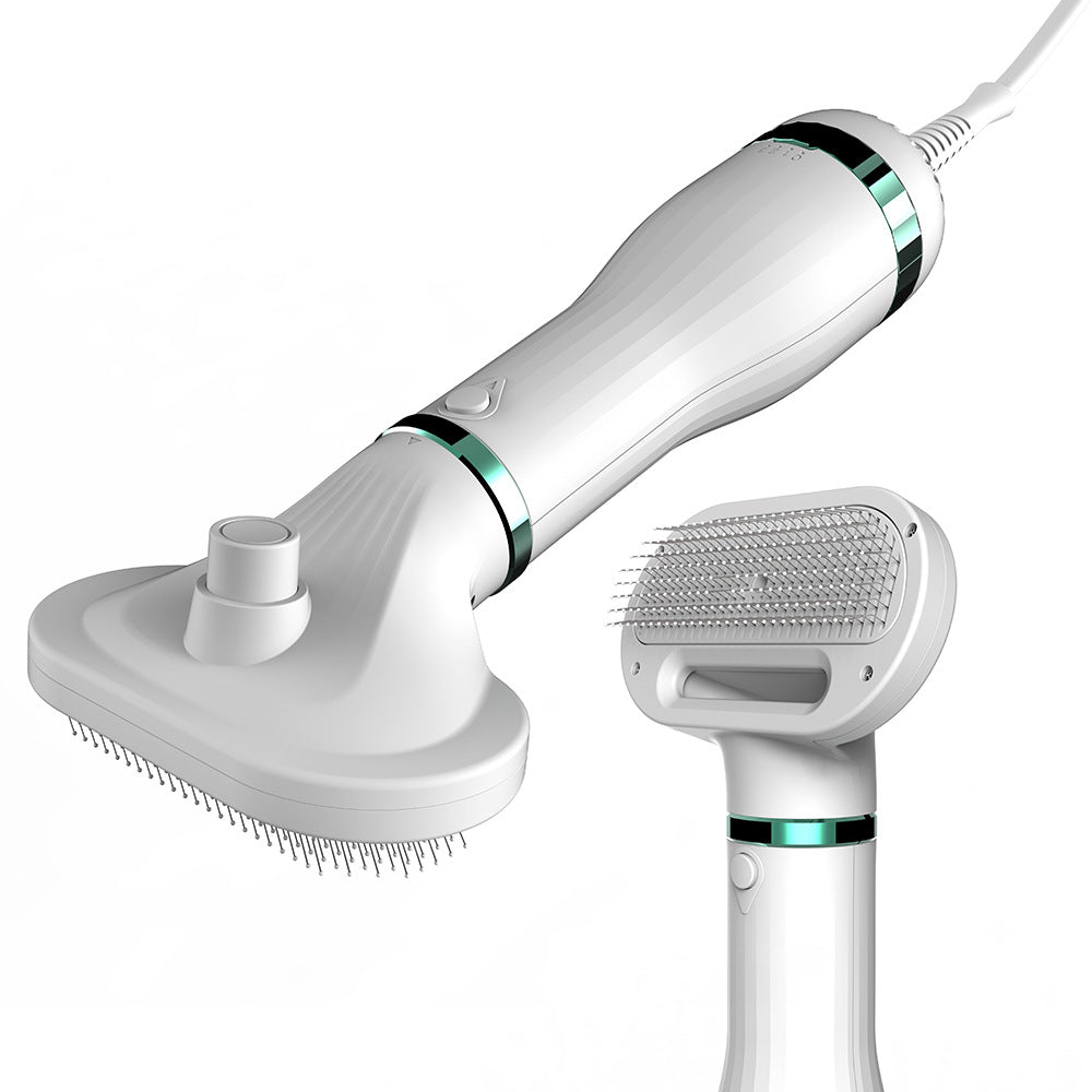 KFX-0066365 Ergonomic Pet Hair Dryer Comb with Stainless Steel Teeth and One-Key Dehairing Function