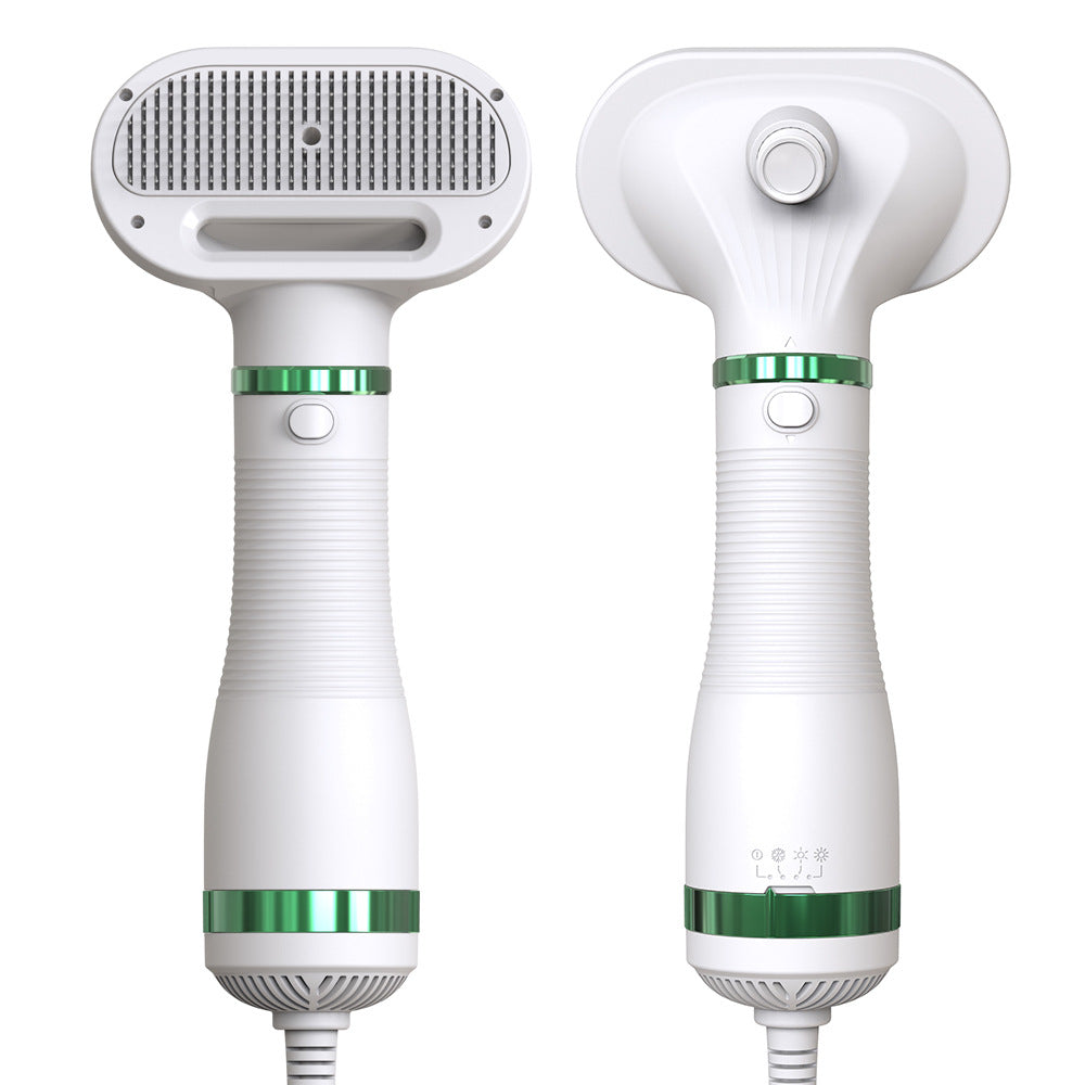 KFX-0066365 Ergonomic Pet Hair Dryer Comb with Stainless Steel Teeth and One-Key Dehairing Function