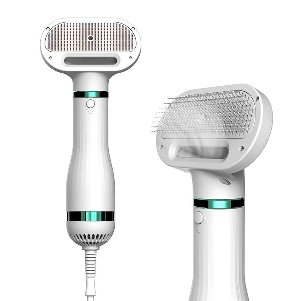 KFX-0066365 Ergonomic Pet Hair Dryer Comb with Stainless Steel Teeth and One-Key Dehairing Function