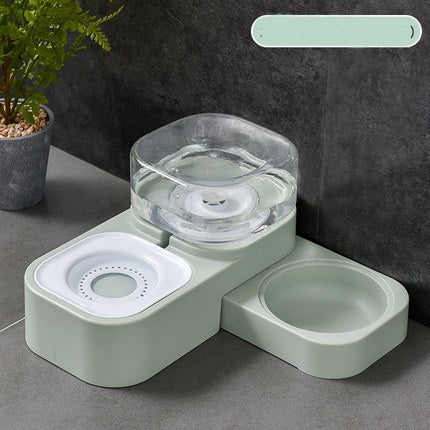 KFX-0066749 Rotating Double Bowl Pet Drinking Station for Cats and Dogs