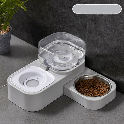 KFX-0066749 Rotating Double Bowl Pet Drinking Station for Cats and Dogs