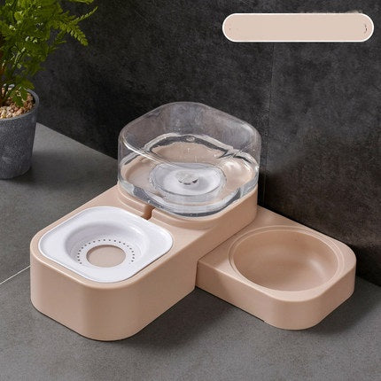 KFX-0066749 Rotating Double Bowl Pet Drinking Station for Cats and Dogs