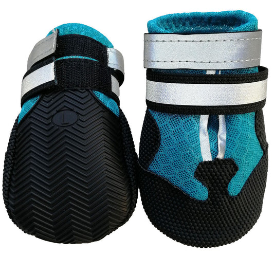 KFX-0067389 Breathable and Stylish Dog Shoe Covers - Anti-Slip Leather with Rubber Sole