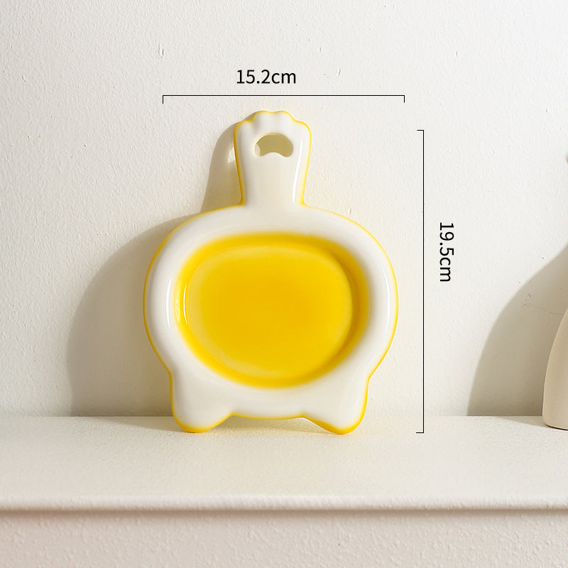 KFX-0068029 Ceramic Cat Bowl - Shallow Pet Plate for Food and Snacks