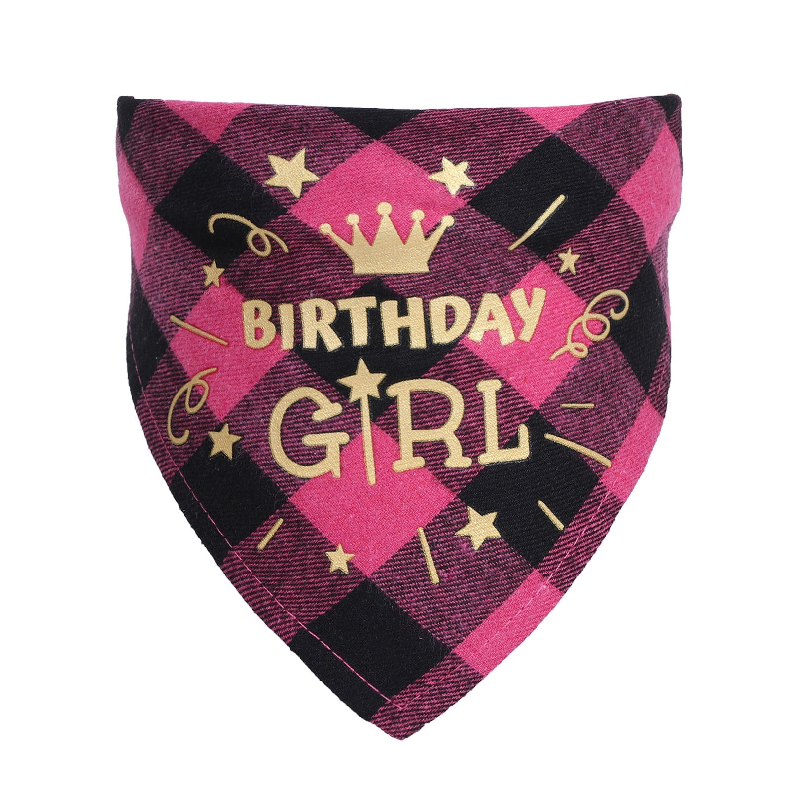 KFX-0068157 Cotton Twill Check Scarf for Pets - Birthday Party Accessory for Cats and Dogs