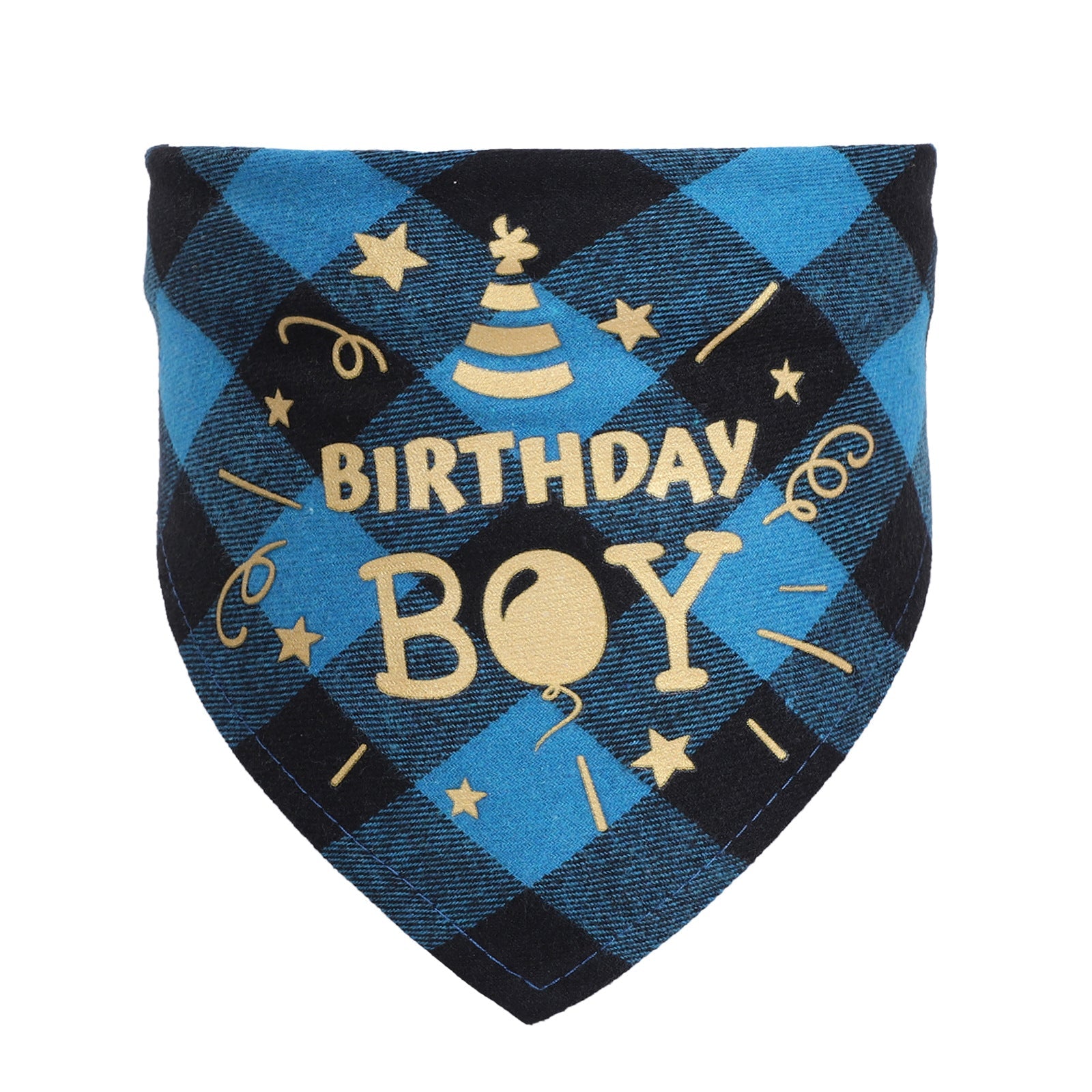 KFX-0068157 Cotton Twill Check Scarf for Pets - Birthday Party Accessory for Cats and Dogs