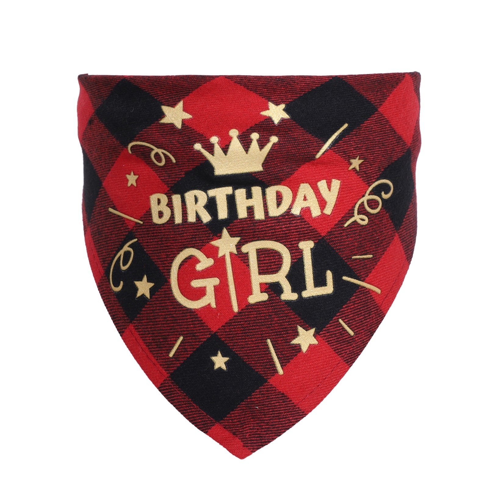 KFX-0068157 Cotton Twill Check Scarf for Pets - Birthday Party Accessory for Cats and Dogs