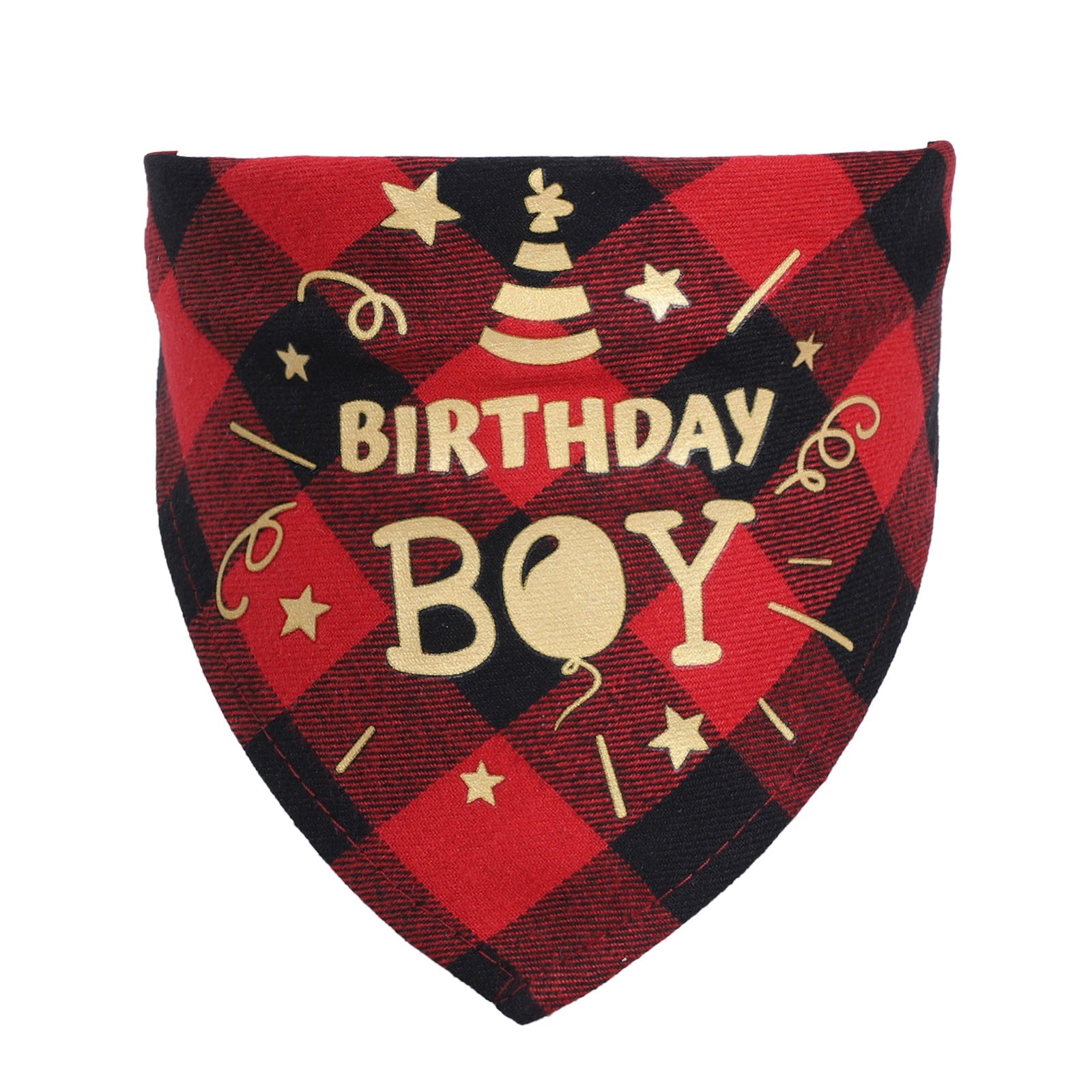 KFX-0068157 Cotton Twill Check Scarf for Pets - Birthday Party Accessory for Cats and Dogs