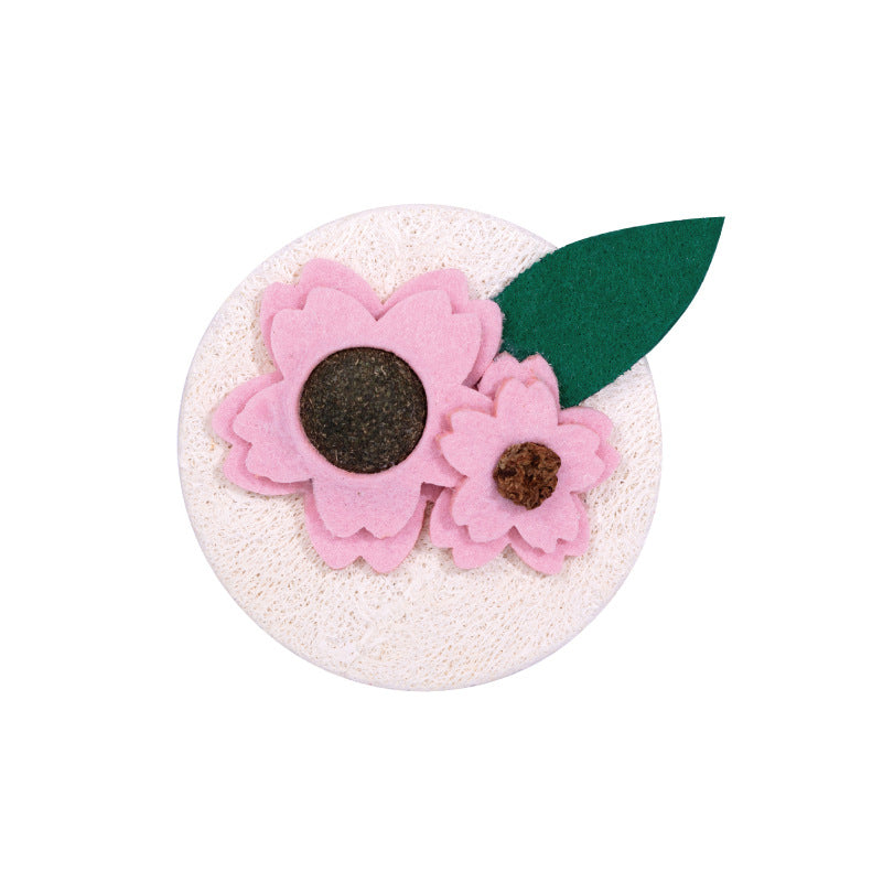 KFX-0069181 Sakura Fruit Cat Teething Stick Toy for Kittens - Natural Loofah & Catnip