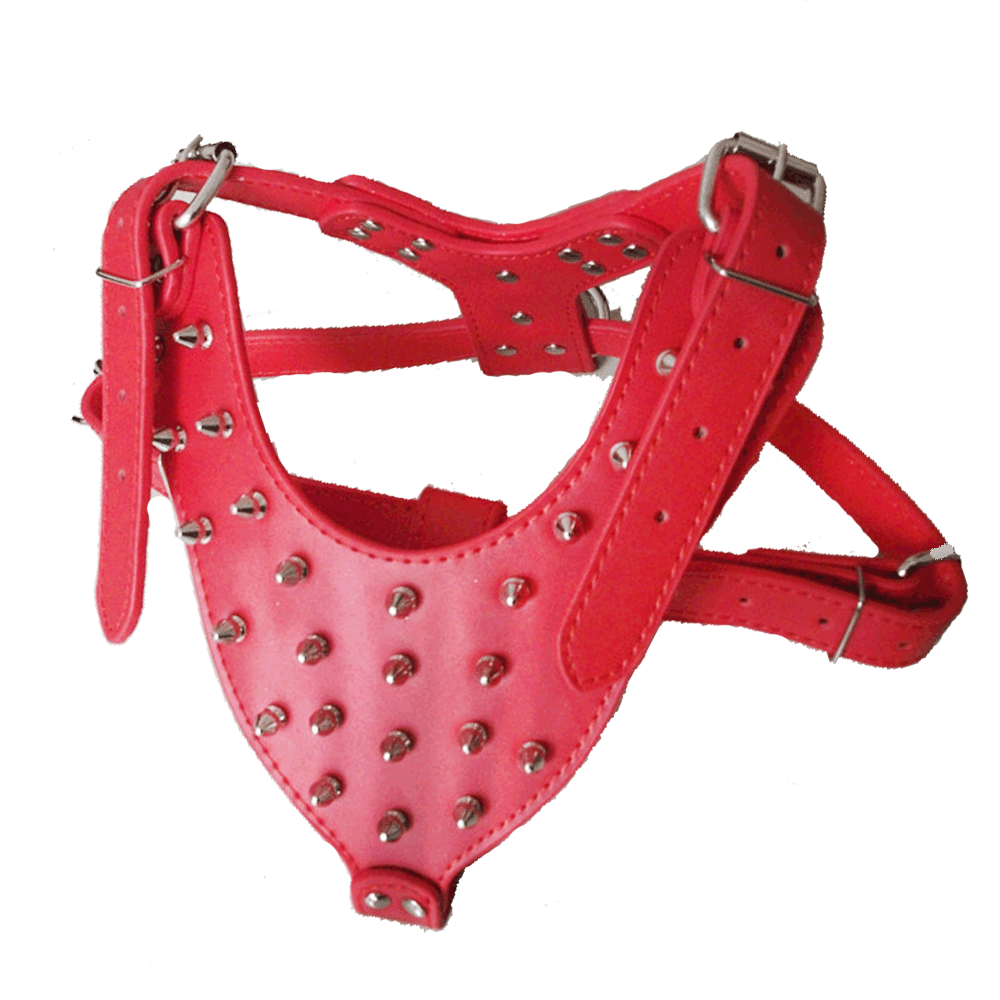 KFX-0069821 Punk Style Rivet Chest Strap for Large Dogs – Adjustable Leather Harness in Multiple Colors