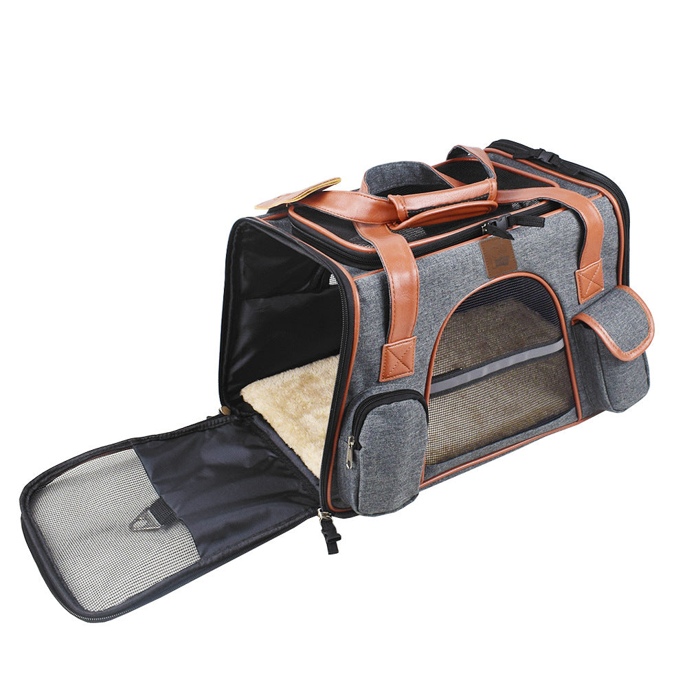 KFX-0072765 Small Oxford Cloth Dog Carrier Travel Car Seat - 45*24*28cm