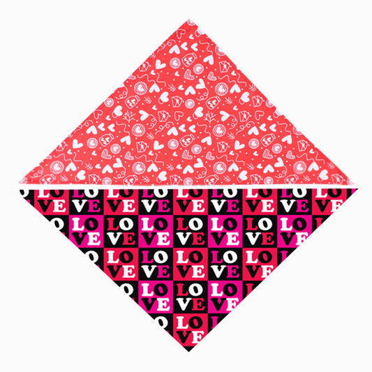 KFX-0073917 Valentine's Day Triangle Pet Scarf - Multiple Colors Available, Fits Neck Circumference 20-46CM