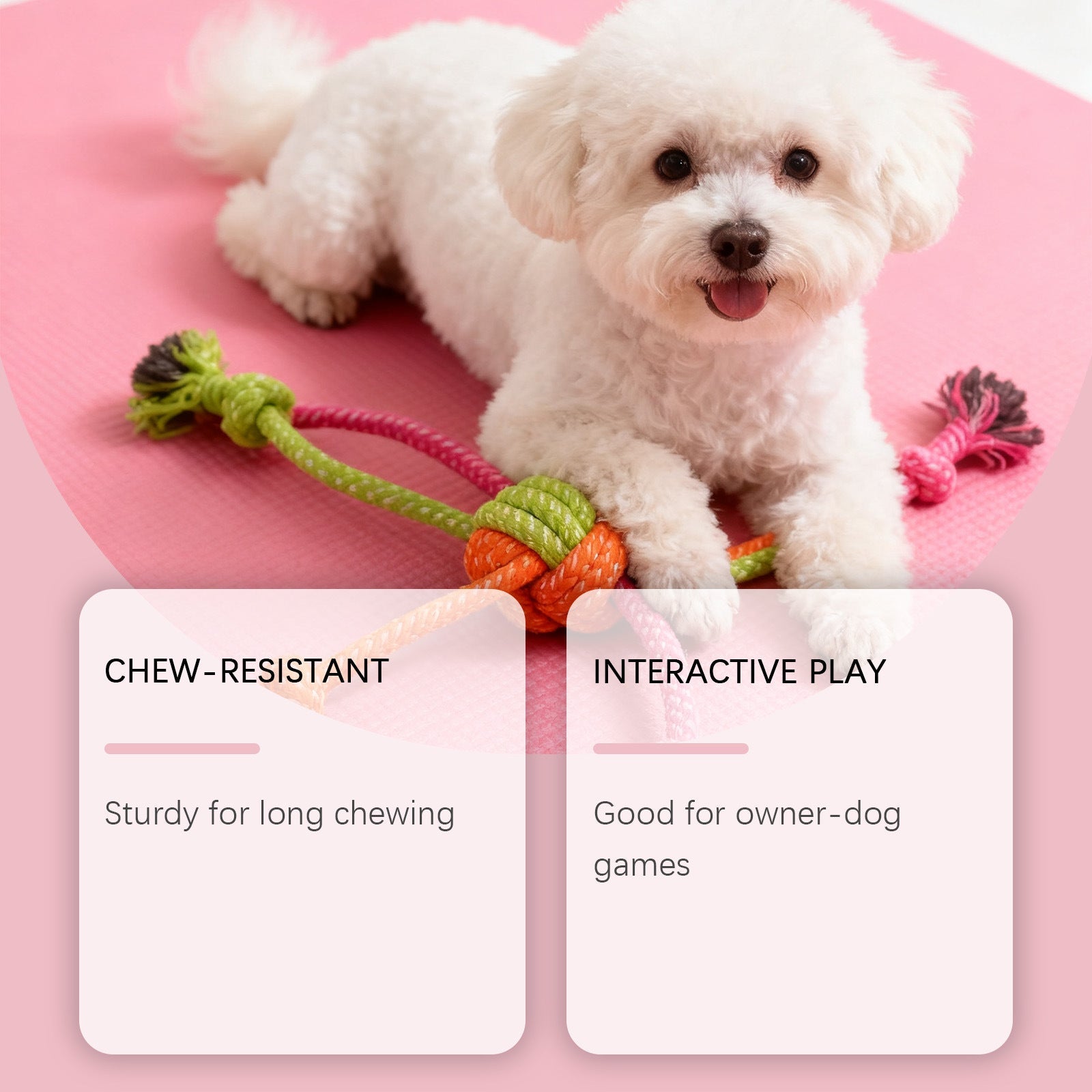 KFX-0074941 Interactive Chew-Resistant Knotted Rope Toy for Dogs, Made from Recycled Cotton