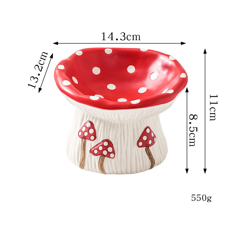 KFX-0076477 Creative Mushroom Pet Bowl for Cats and Dogs - Functional Food and Water Basin