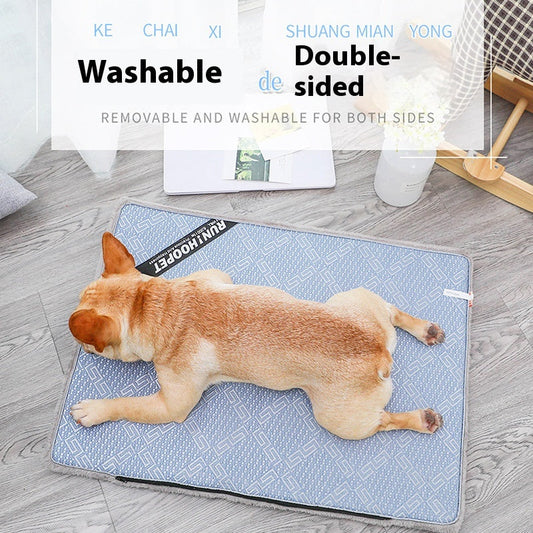 KFX-0078141 Cooling Rattan Dog Mat with Velvet Side – XL Size for Pets 40-50 kg