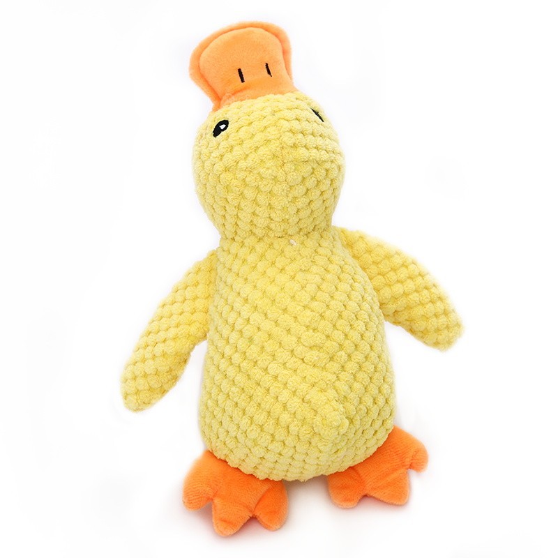 KFX-0079549 Squeaky Plush Duck Dog Toy for All Breeds - No Stuffing, Soft, Fun for Indoor Play