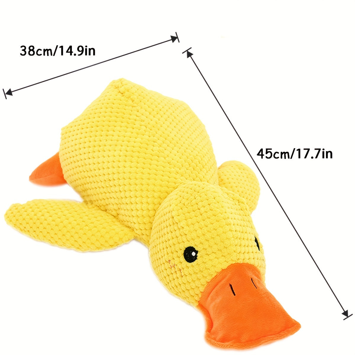 KFX-0079549 Squeaky Plush Duck Dog Toy for All Breeds - No Stuffing, Soft, Fun for Indoor Play