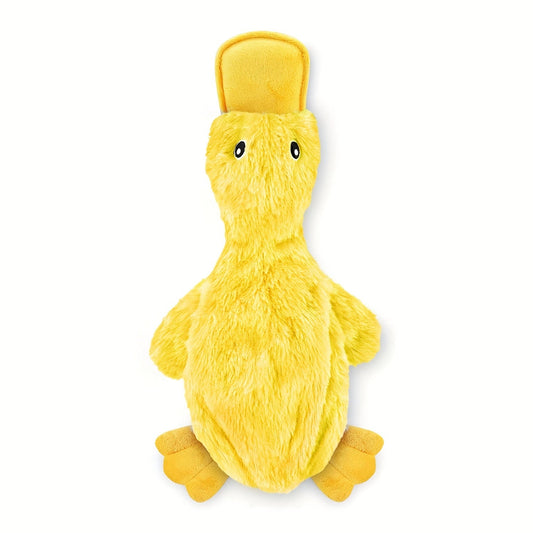 KFX-0079549 Squeaky Plush Duck Dog Toy for All Breeds - No Stuffing, Soft, Fun for Indoor Play