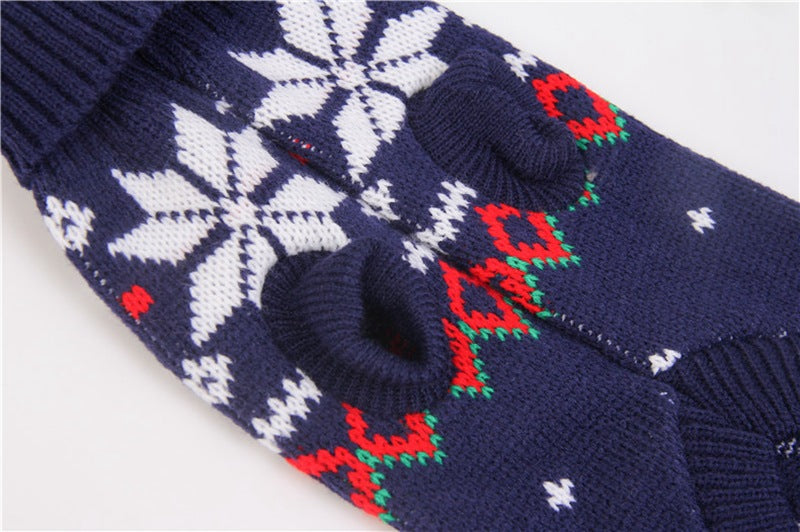 KFX-0080061 Navy Blue Snowflake Holiday Pet Clothing - Various Sizes Available