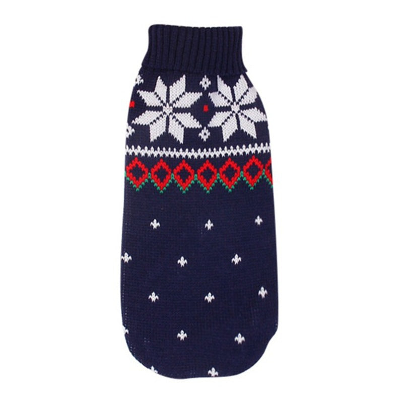 KFX-0080061 Navy Blue Snowflake Holiday Pet Clothing - Various Sizes Available