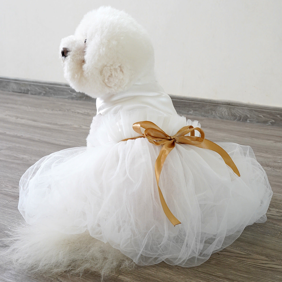 KFX-0080445 Elegant Ribbon Wedding Dress for Cats and Dogs - Various Sizes Available