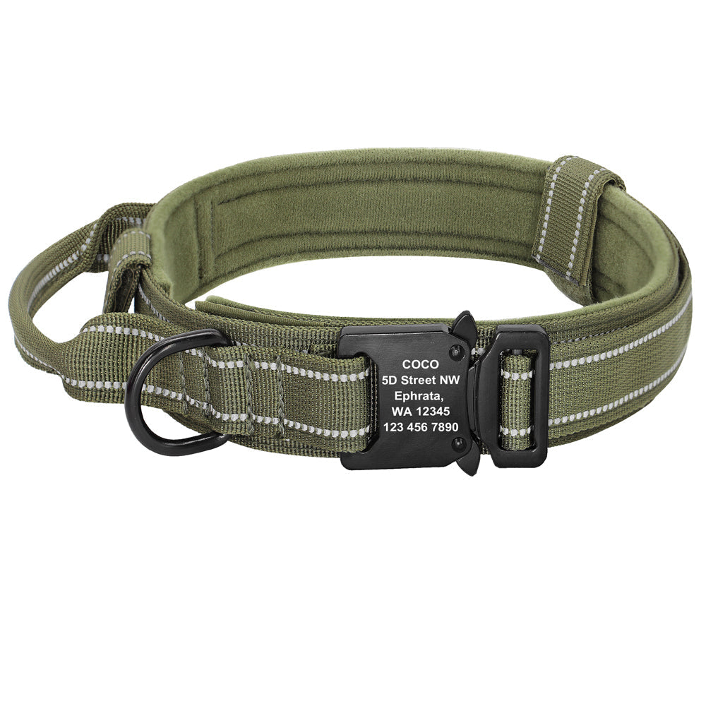 KFX-0081853 Reflective Adjustable Nylon Dog Collar in Camouflage - Medium to Extra Large Sizes Available